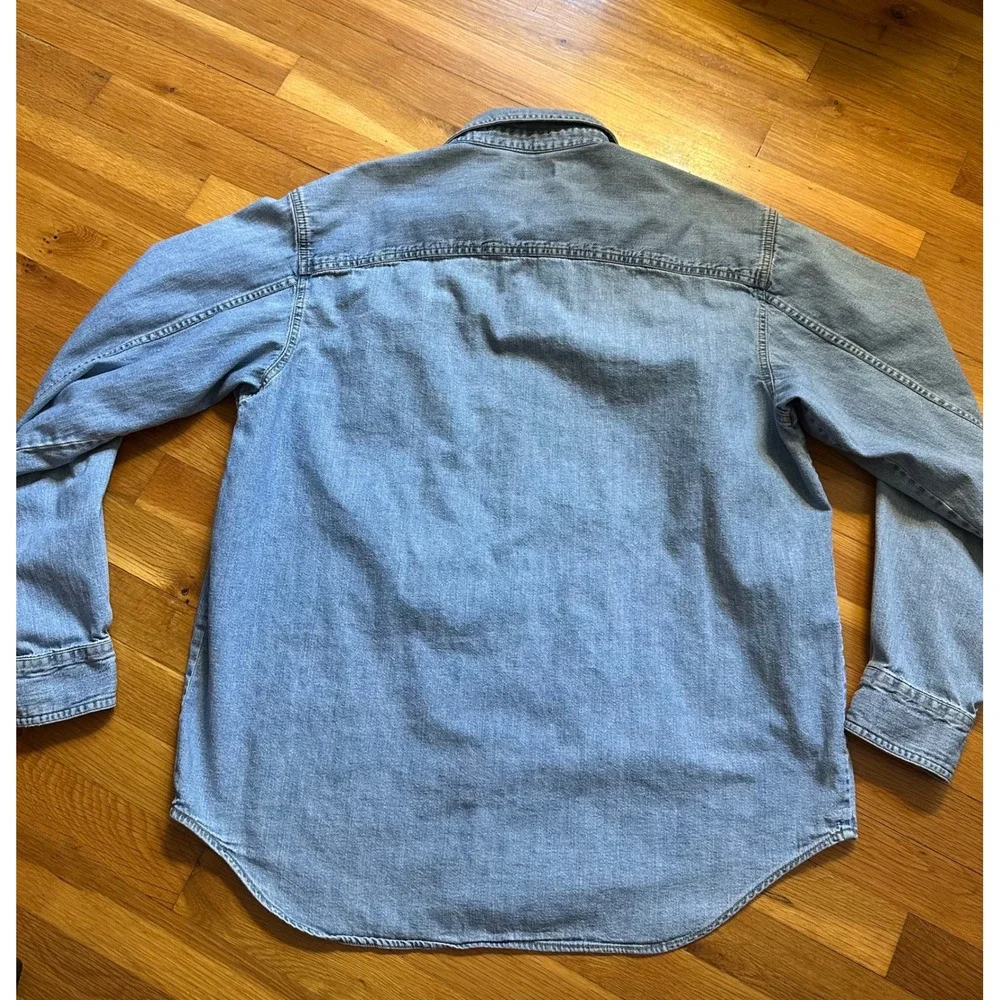 Levi Jeans Mens Large Light Wash Denim Long Sleeve Button Down Shirt RN107487